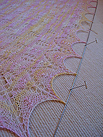 pulling out the pointed edge detail along the sides of the shawl